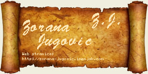 Zorana Jugović vizit kartica